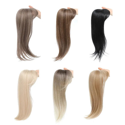 Synthetic inner buckle clip-in hairpiece wig in six colour style options.