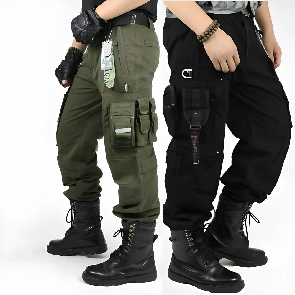 Convertible cargo pants with detachable legs and adjustable belt for versatile outdoor wear