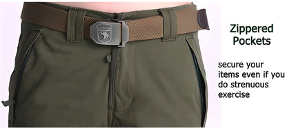 Durable and versatile camo cargo pants with reinforced knees, adjustable waistband, and multiple pockets