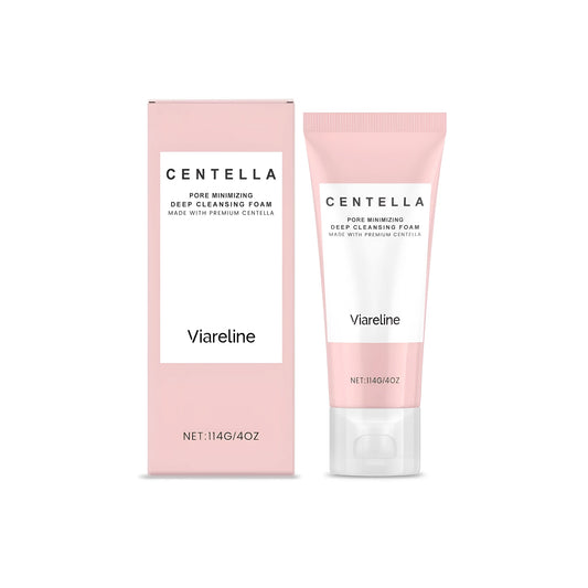 114g tube of deep pore cleansing facial foam with Centella asiatica and papaya extracts