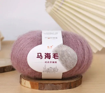 Mohair scarf DIY kit with wool ball and hand-weaving instructions for 180cm spring accessory