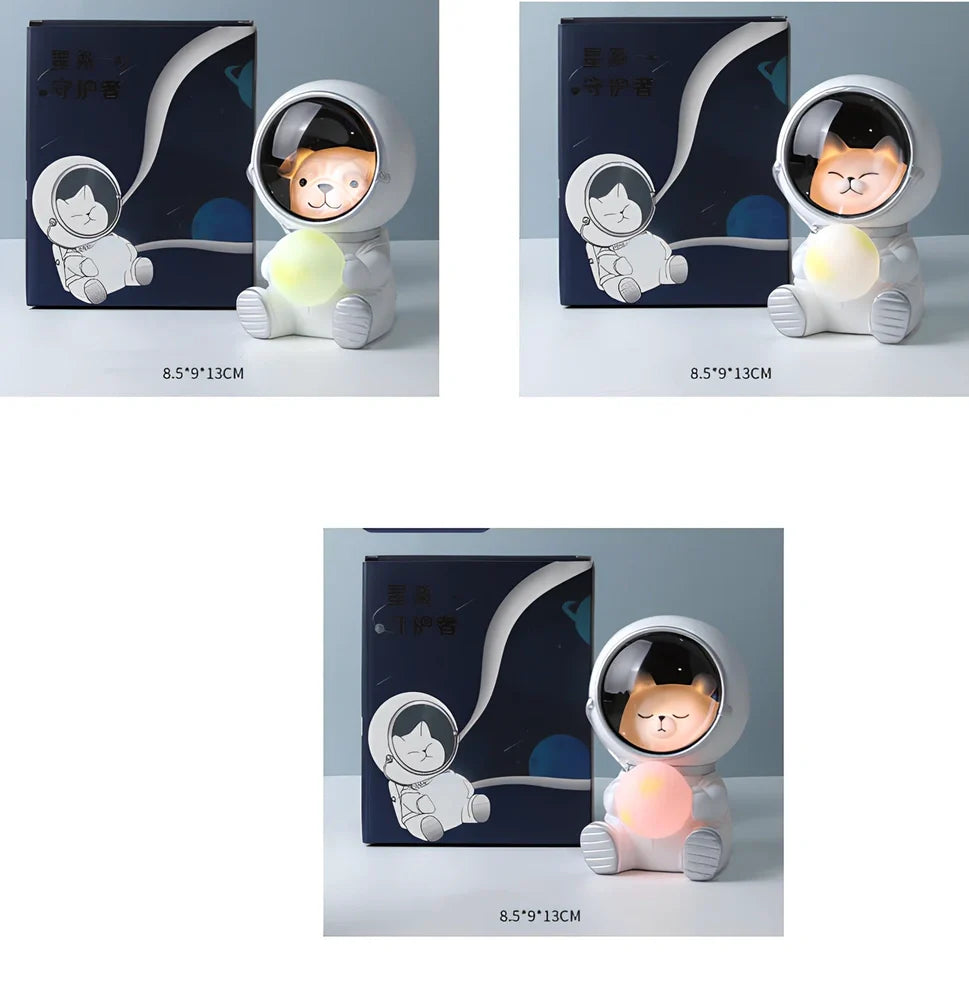 Starry sky animal atmosphere night light with resin construction measuring 9.5x10.5x13cm