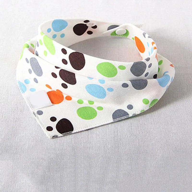 Cotton bandana baby bib, 95% cotton, 42cm, sweat absorbent, colourful designs like Pineapple and Dinosaur