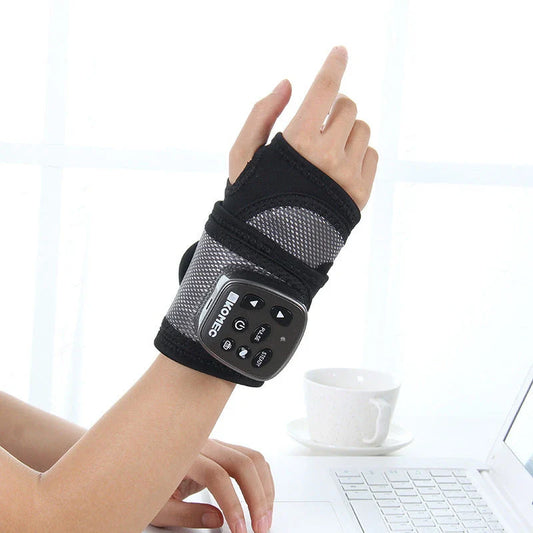 Wireless Therapeutic Wrist Massager with Vibration, Heating, and Ergonomic Design for Pain Relief and Relaxation