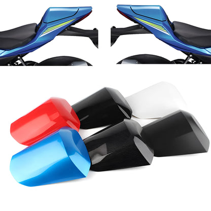 Suzuki GSXR1000 motorcycle rear seat cowl cover in ABS plastic shown in various colour options.
