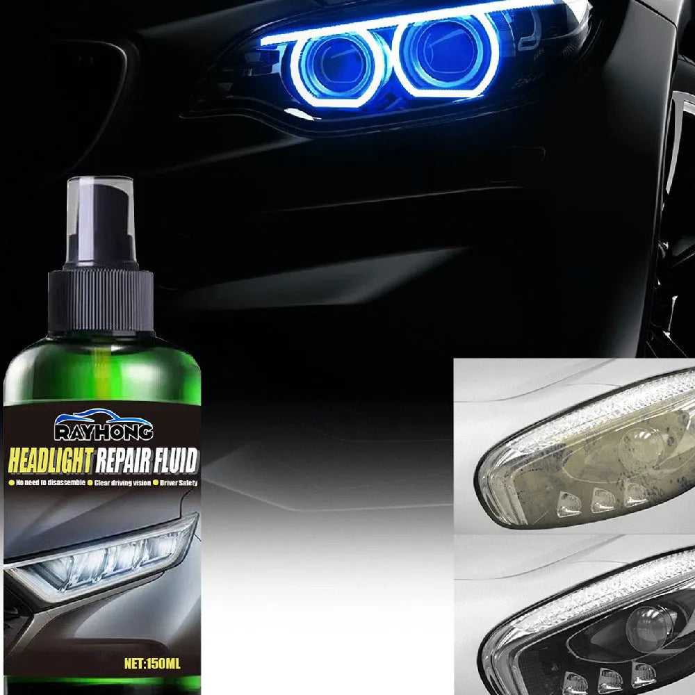 150ml bottle of car headlight repair liquid for removing yellowing and restoring clarity.