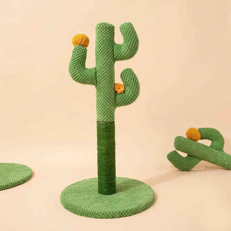 Masson cactus design cat scratching pole and a flat coconut tree sisal scratch board for cats.
