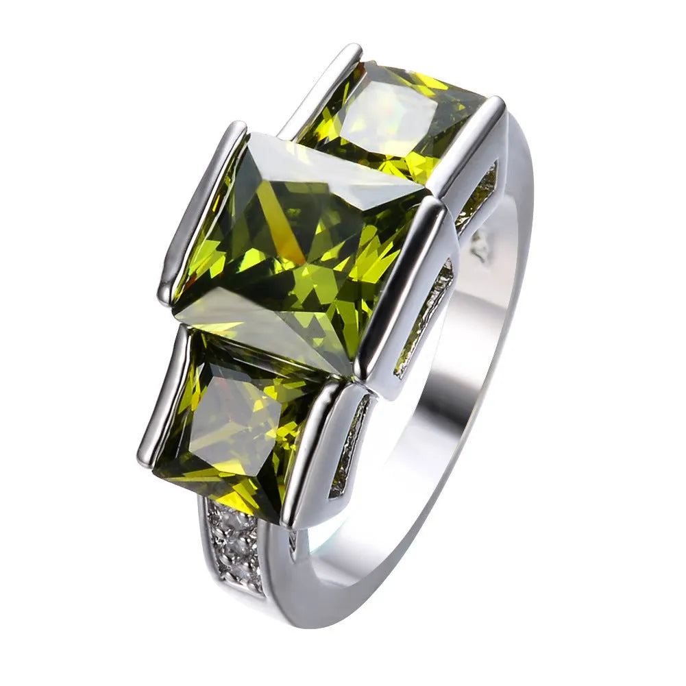 Copper ring with geometric design and electroplated finish in multiple colour options