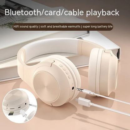 Wireless Bluetooth headset in chalk black colour showing head-mounted design with creative styling elements
