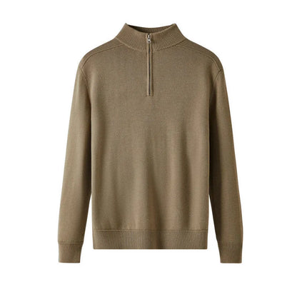 Men's thickened wool casual sweater in slim fit, shown in one of six available colours.