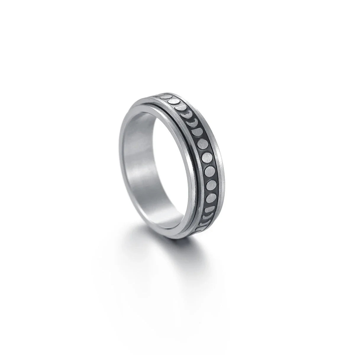 Titanium steel ring with captivating star and moon designs, available in various styles and sizes