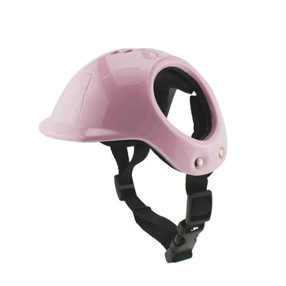 PET plastic cycling helmet for small and medium sized dogs in black, white, or pink colours