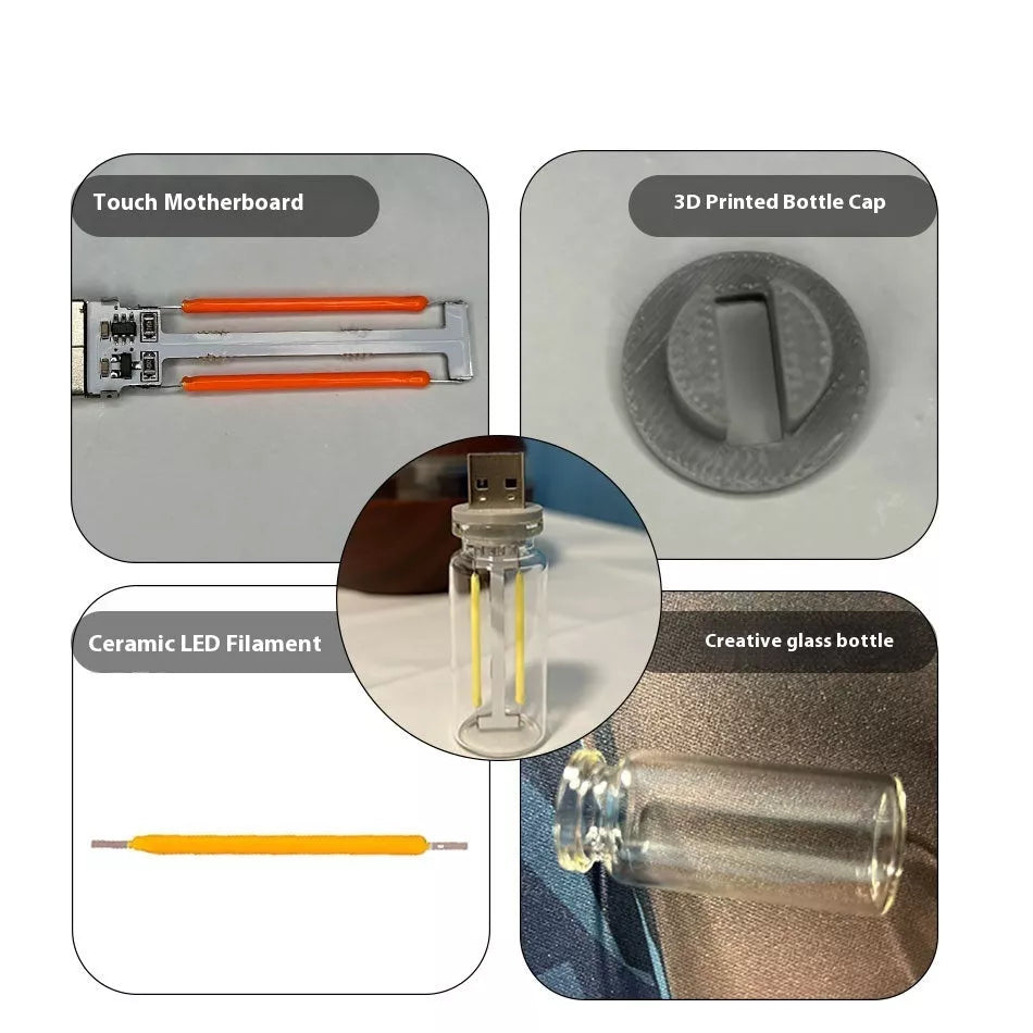 USB LED Bulb with touch dimming and retro Edison design in various colors