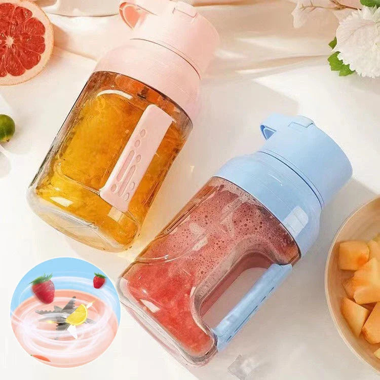 Portable Electric Juicer with Double-Handled Design, Large 50oz Capacity, and USB Charging for On-the-Go Convenience