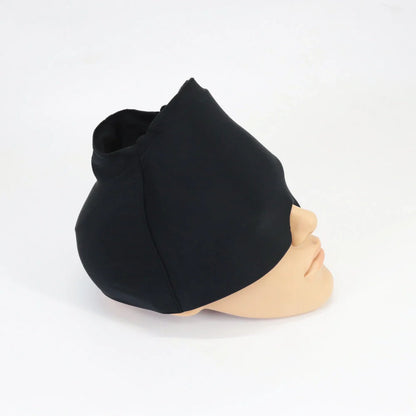 Cold Therapy Migraine Relief Hat in black and pink with soft gel design for headache relief