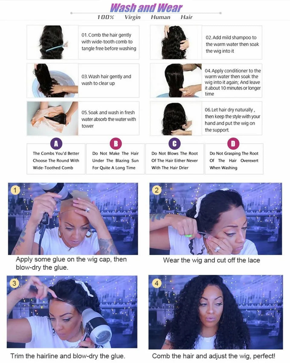 Body wave human hair lace front wig with 13x4 lace part and medium long hair