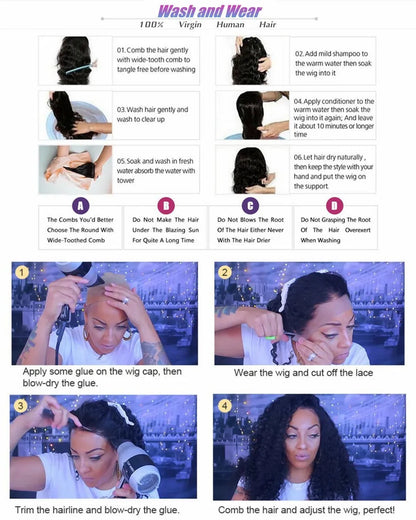 Body wave human hair lace front wig with 13x4 lace part and medium long hair