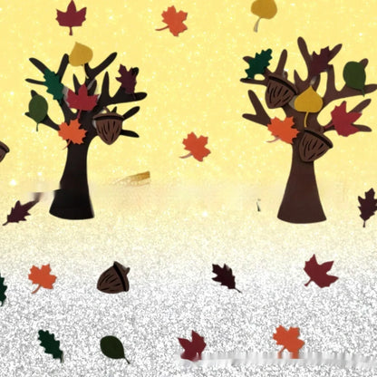 96-piece felt tree wall hanging for children's rooms measuring 24cm wide by 23cm high