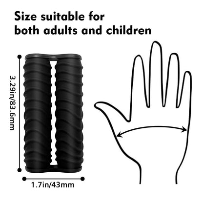 Black silicone decompression roller palm massage toy in Common, Stripe or Wave style