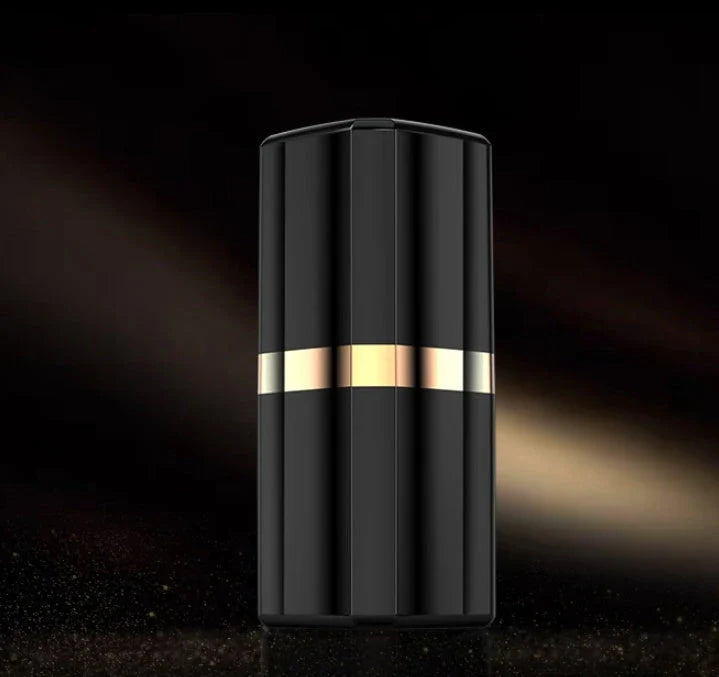 Stylish Bluetooth earbuds with lipstick-inspired design, noise cancellation, and comfortable fit for immersive audio experience