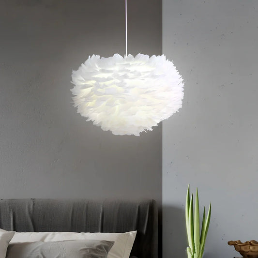 Modern iron chandelier with remote control and LED lighting in grey, pink, or white colours