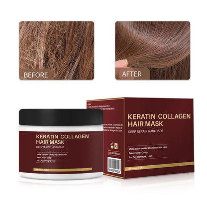 100ml tub of collagen hair mask for moisturising and strengthening dry hair