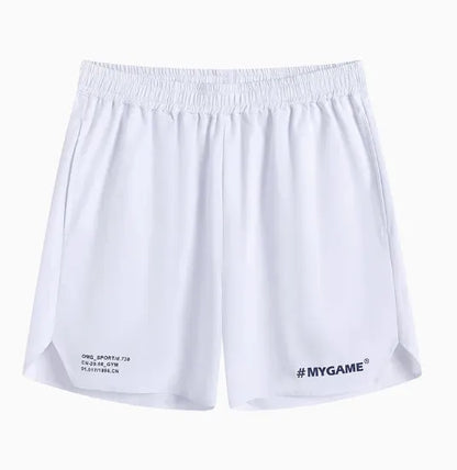 Men's training fitness shorts in blue, black, gray or white with moisture-wicking fabric