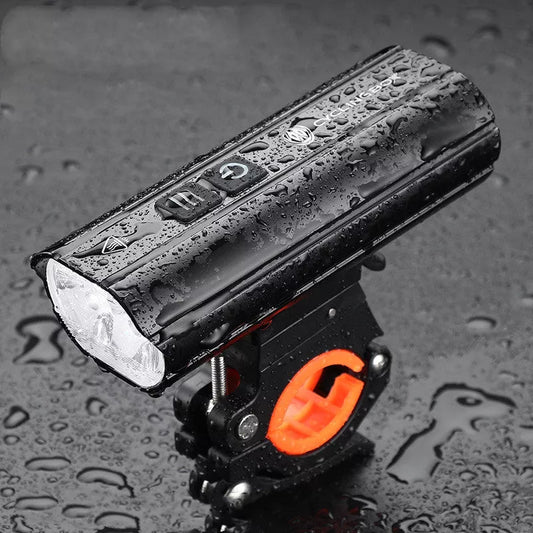 Rechargeable bicycle light with 1800 lumens brightness for mountain and urban cycling
