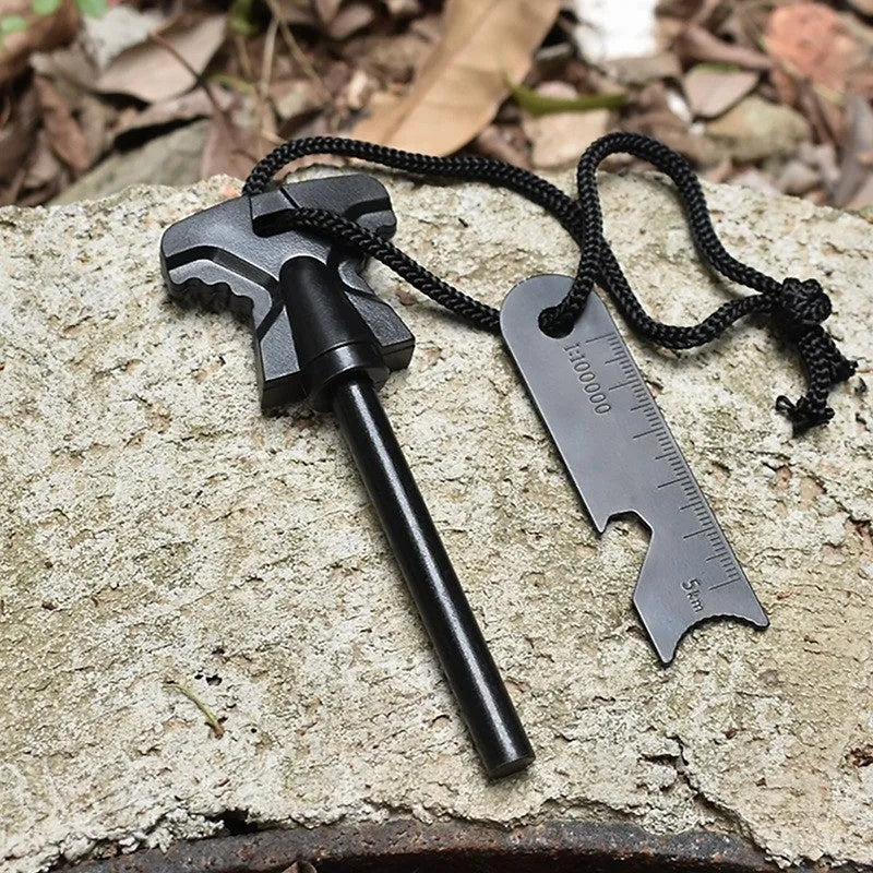 Butterfly-shaped outdoor firestone with stainless steel doctor blade bottle opener measuring 117x43mm