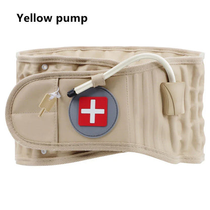 Inflatable Lumbar Traction Belt designed for back pain relief, featuring an adjustable inflation system and durable construction for personalized support and comfort.