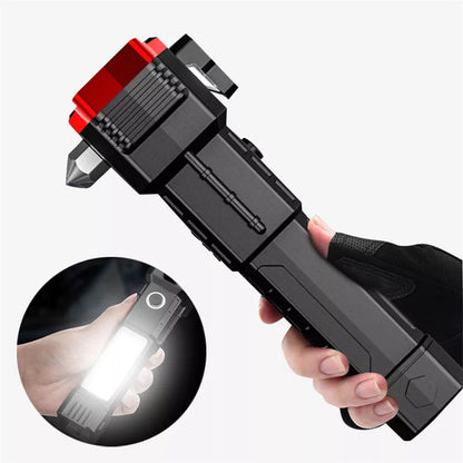 Multifunctional car safety hammer with LED flashlight and USB charging port