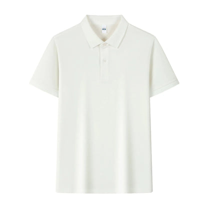 Lapel collar silk polo shirt in ice silk fabric available in multiple colours with asymmetric detail