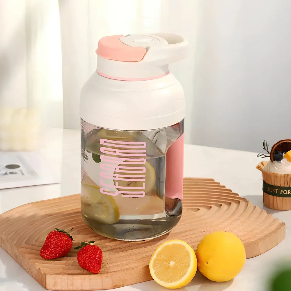 1.5 litre portable blender juicer with wireless charging in green, grey, orange, or pink colours