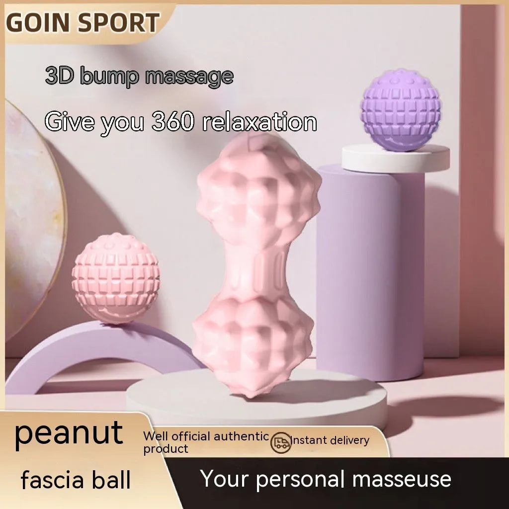 A 6cm diameter pink TPR foot massage ball on a plain background.