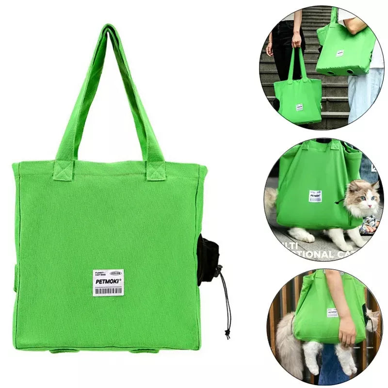 Large capacity escape-proof pet carrier bag with adjustable shoulder strap