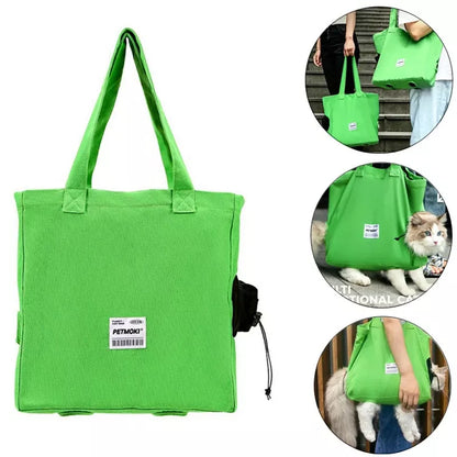 Large capacity escape-proof pet carrier bag with adjustable shoulder strap