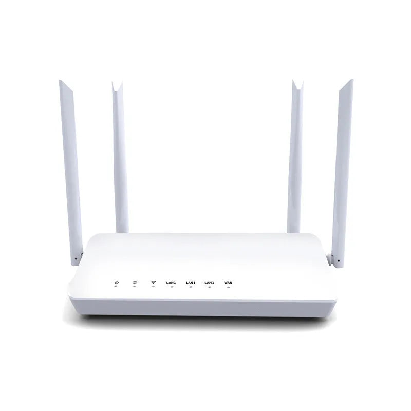 Portable 300 metre home WiFi router in bare metal housing with 5 network ports