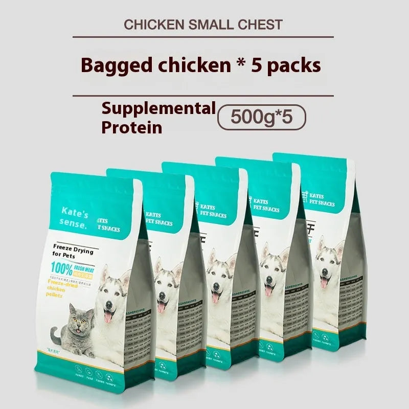 500g chicken freeze-dried cat snacks in bag or barrel packaging options