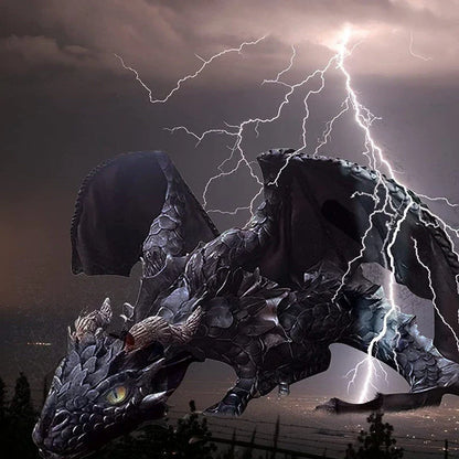 Magnificent resin dragon statue with intricate, hand-painted details for captivating outdoor garden decor