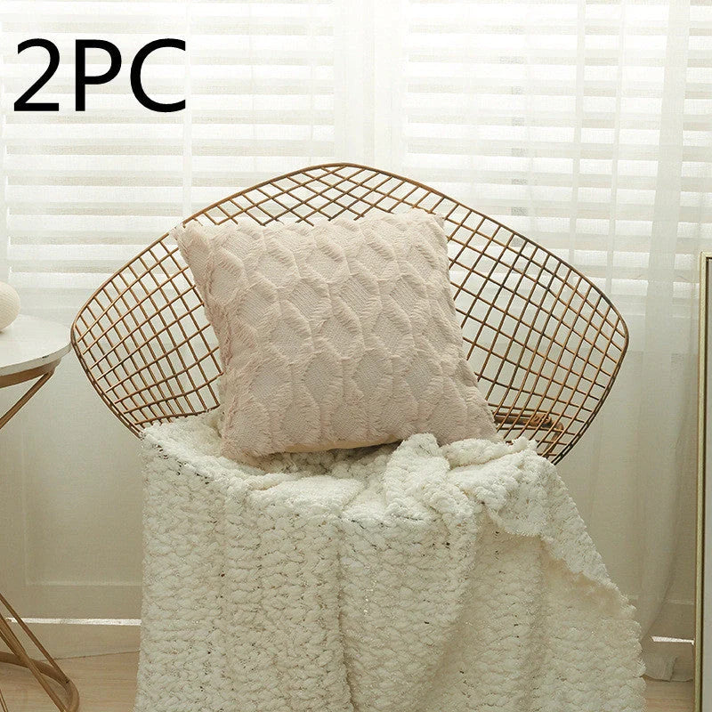 Luxury fur cushion cover in various colors, perfect for sofa or bed decor