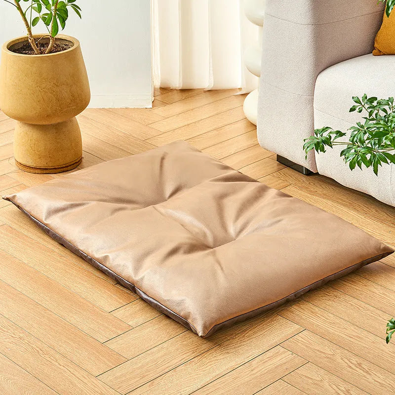 Summer cooling pet sleeping mat shown in blue colour with size options from S to XL