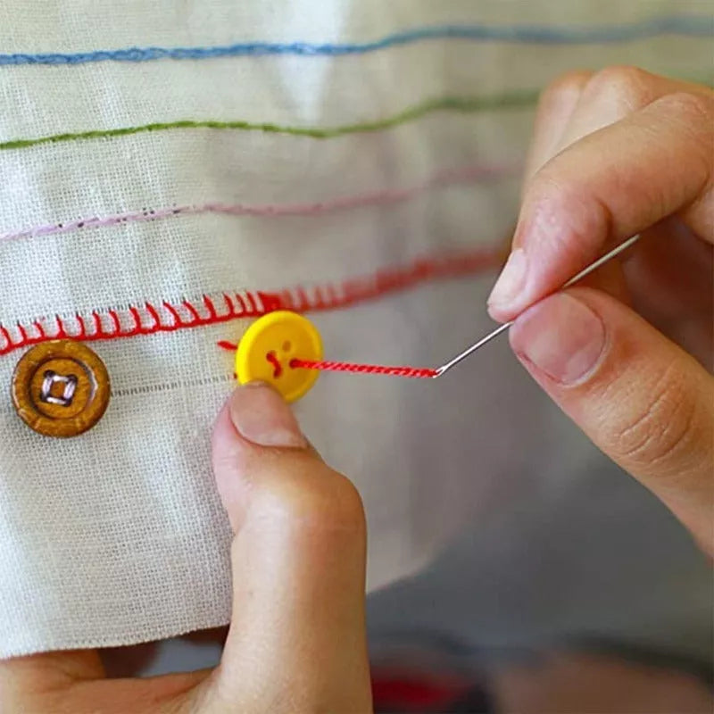 Silver Hand Sewing Needle Set with 55 pieces for DIY and professional sewing projects