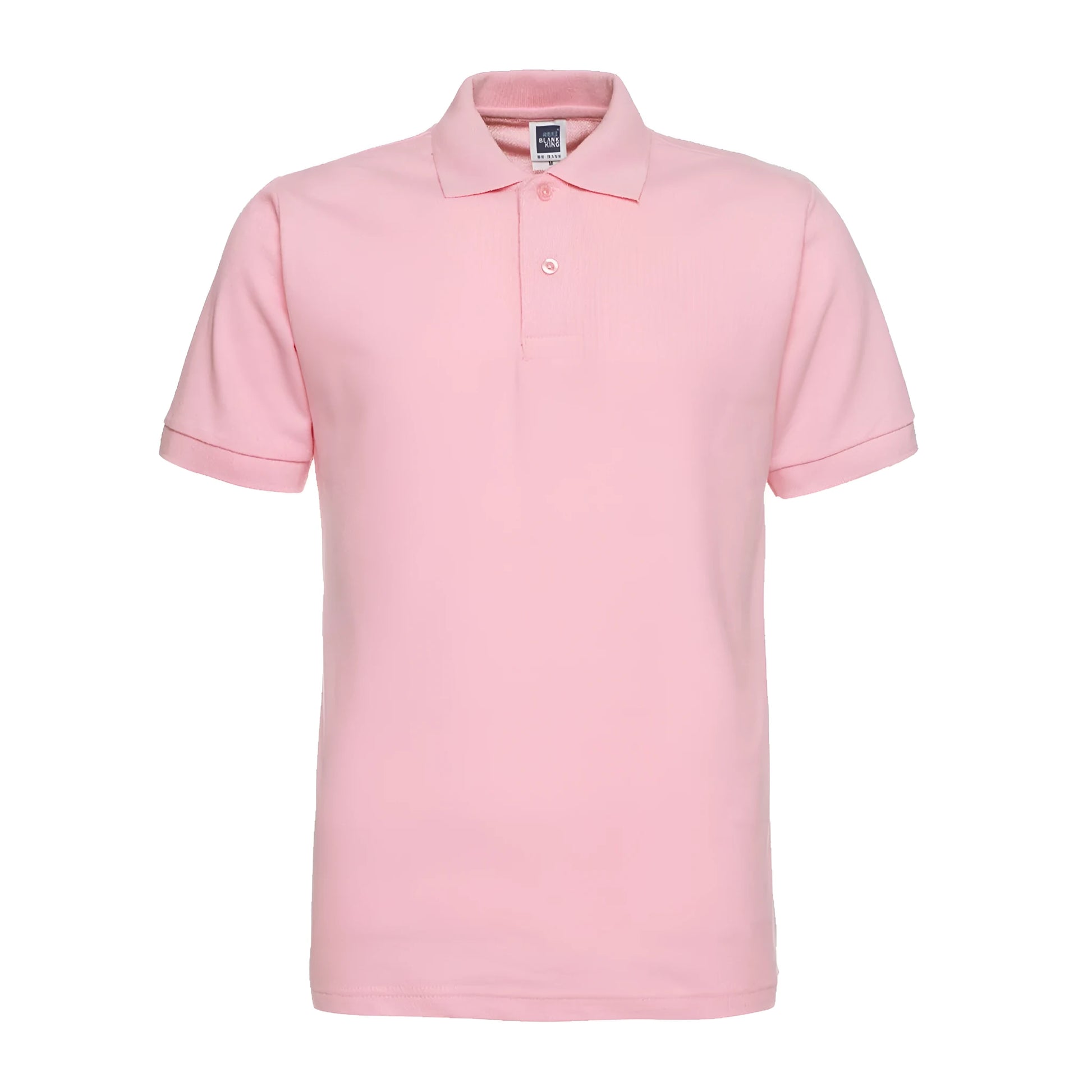 Solid colour short sleeve polo shirt in cotton blend fabric, plus size loose fit for summer wear