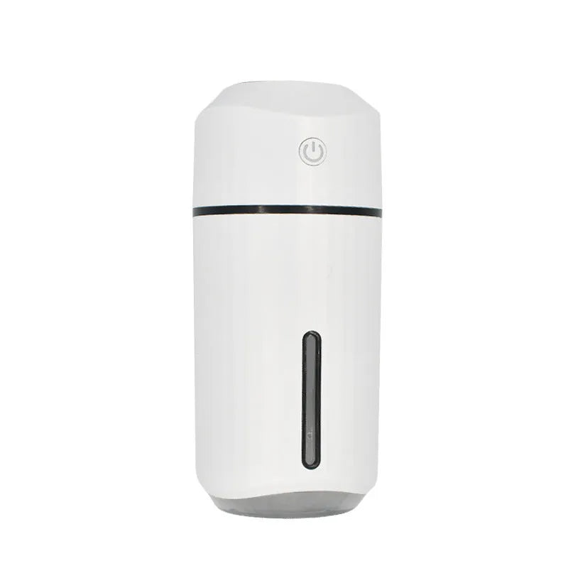 Mini car humidifier 320mL USB columnar 72x72x165mm in blue pink white with night light