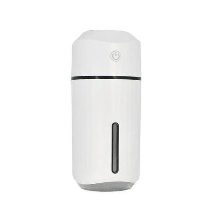Mini car humidifier 320mL USB columnar 72x72x165mm in blue pink white with night light