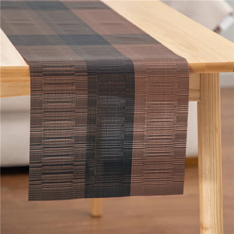 PVC kitchen sink mat with non-slip backing in gradient bamboo pattern, 30x180cm size