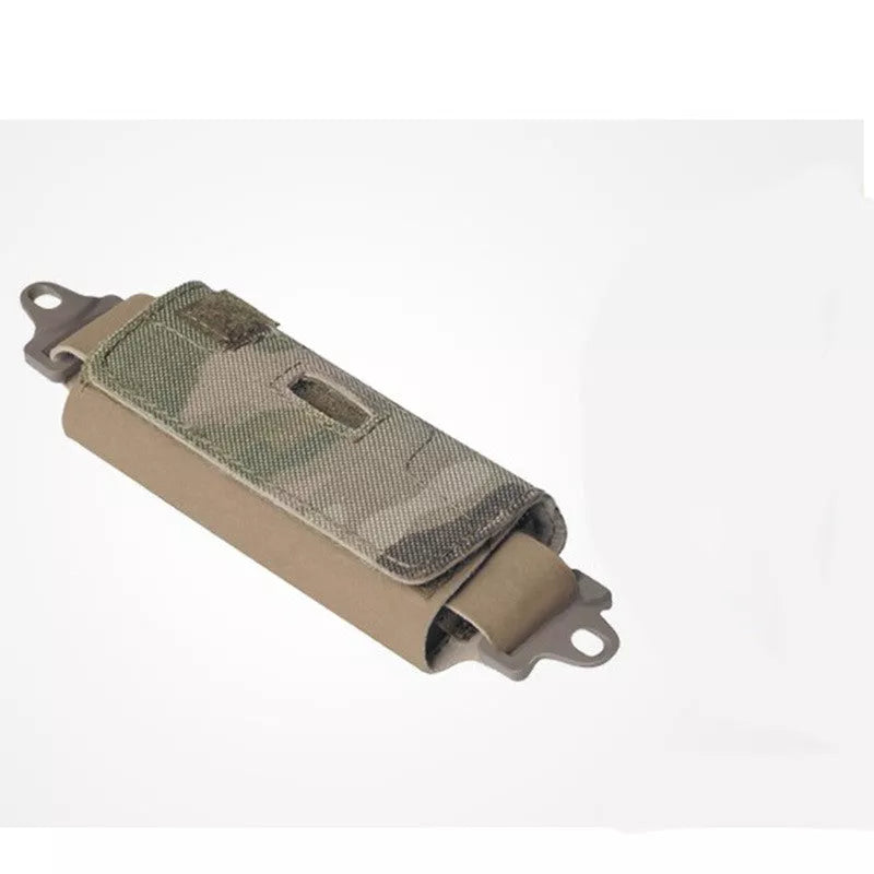 Tactical Helmet Counterweight Bag in black, mud, and camouflage colors