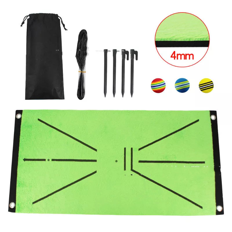 Golf Swing Mark Pad with rainbow balls for indoor practice