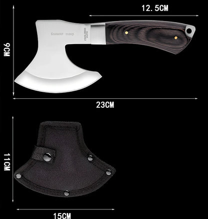 Outdoor Tactics camping axe with 57cm length, 49HRC stainless steel blade for chopping wood in garden or logging
