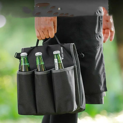 Black and orange bicycle double-sided beverage shelf bag with 2-litre capacity and 600D PVC anti-scratch material